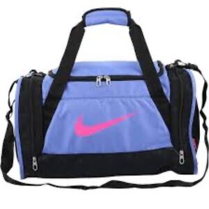 Nike Blue and Pink Duffel Bag with Sporty Design